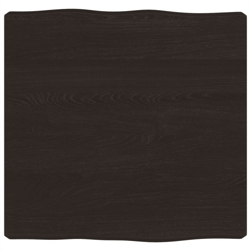Blat, ciemnobrązowy 40x40x(2-6) cm drewno z naturalną krawędzią