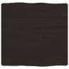 Blat, ciemnobrązowy 40x40x(2-6) cm drewno z naturalną krawędzią