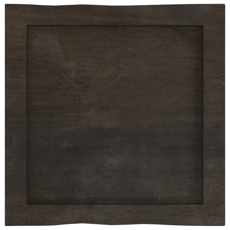 Blat, ciemnobrązowy 40x40x(2-6) cm drewno z naturalną krawędzią