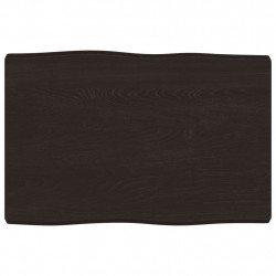Blat, ciemnobrązowy, 60x40x(2-4)cm drewno z naturalną krawędzią
