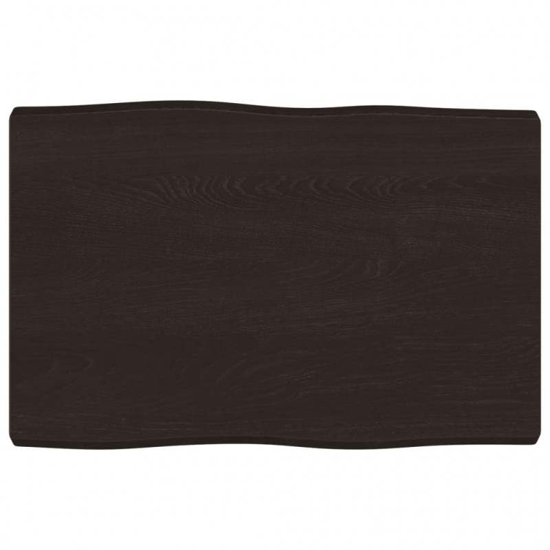 Blat, ciemnobrązowy, 60x40x(2-4)cm drewno z naturalną krawędzią