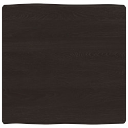 Blat, ciemnobrązowy 60x60x(2-6) cm drewno z naturalną krawędzią