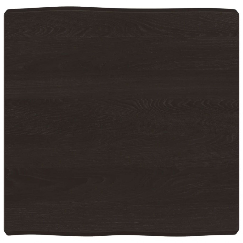 Blat, ciemnobrązowy 60x60x(2-6) cm drewno z naturalną krawędzią