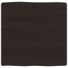 Blat, ciemnobrązowy 60x60x(2-6) cm drewno z naturalną krawędzią