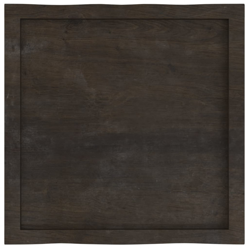 Blat, ciemnobrązowy 60x60x(2-6) cm drewno z naturalną krawędzią