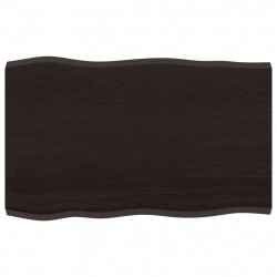 Blat, ciemnobrązowy, 80x50x(2-4)cm drewno z naturalną krawędzią
