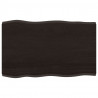 Blat, ciemnobrązowy, 80x50x(2-4)cm drewno z naturalną krawędzią