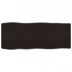 Blat ciemnobrązowy 100x40x(2-6) cm drewno z naturalną krawędzią