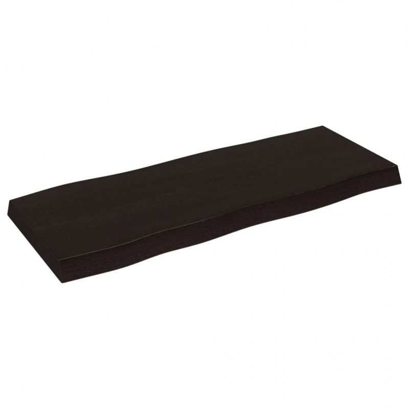 Blat ciemnobrązowy 100x40x(2-6) cm drewno z naturalną krawędzią