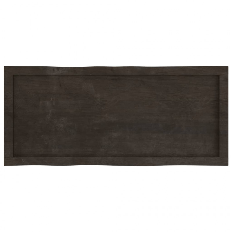 Blat ciemnobrązowy 100x40x(2-6) cm drewno z naturalną krawędzią