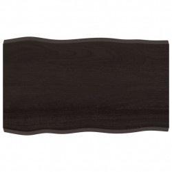 Blat ciemnobrązowy 100x60x(2-4) cm drewno z naturalną krawędzią