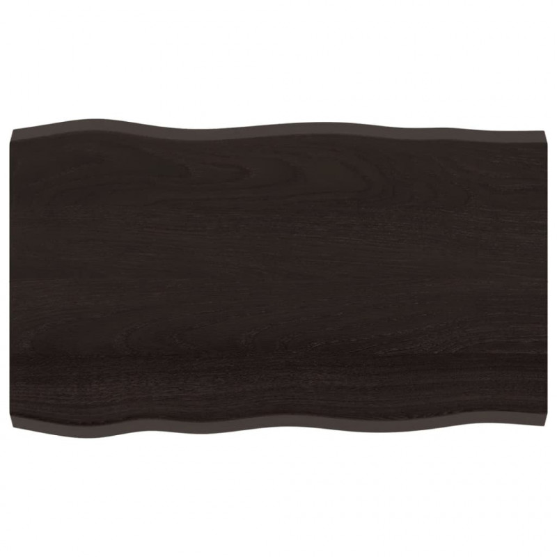 Blat ciemnobrązowy 100x60x(2-4) cm drewno z naturalną krawędzią