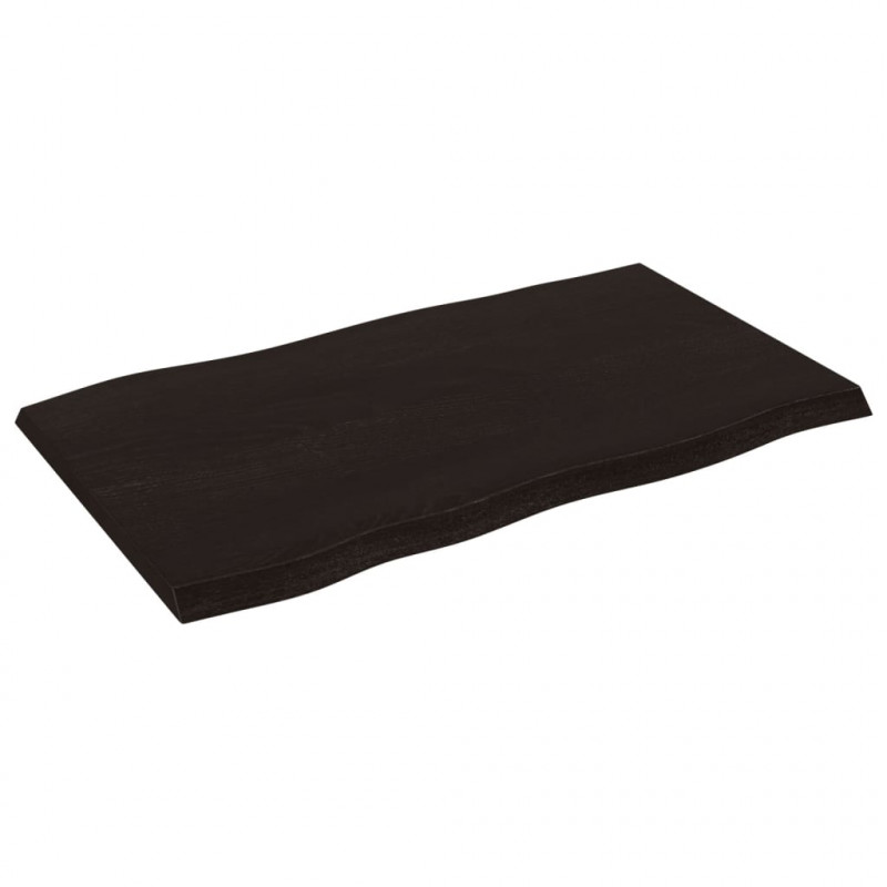 Blat ciemnobrązowy 100x60x(2-4) cm drewno z naturalną krawędzią