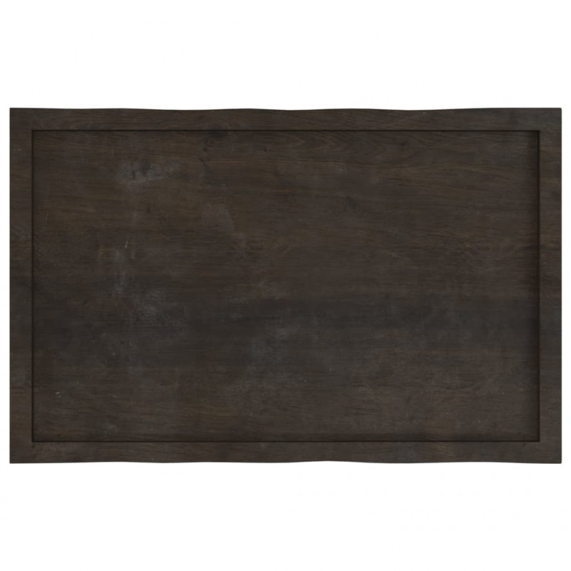 Blat ciemnobrązowy 100x60x(2-4) cm drewno z naturalną krawędzią