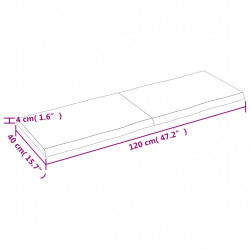 Blat ciemnobrązowy 120x40x(2-4) cm drewno z naturalną krawędzią