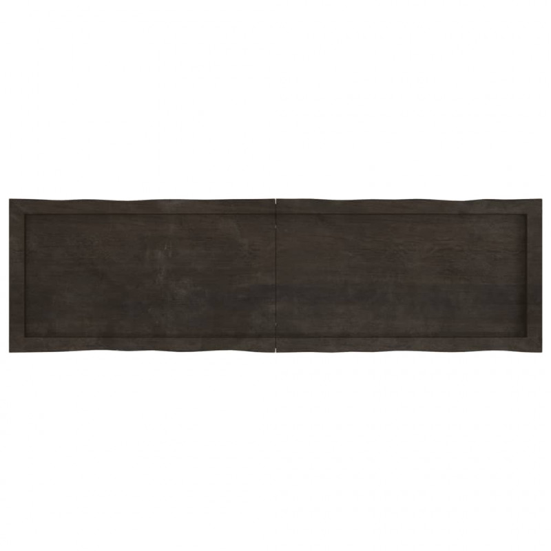 Blat ciemnobrązowy 140x40x(2-6) cm drewno z naturalną krawędzią