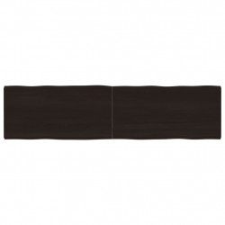 Blat, ciemnobrązowy 160x40x(2-4)cm drewno z naturalną krawędzią