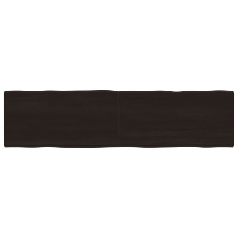 Blat, ciemnobrązowy 160x40x(2-4)cm drewno z naturalną krawędzią