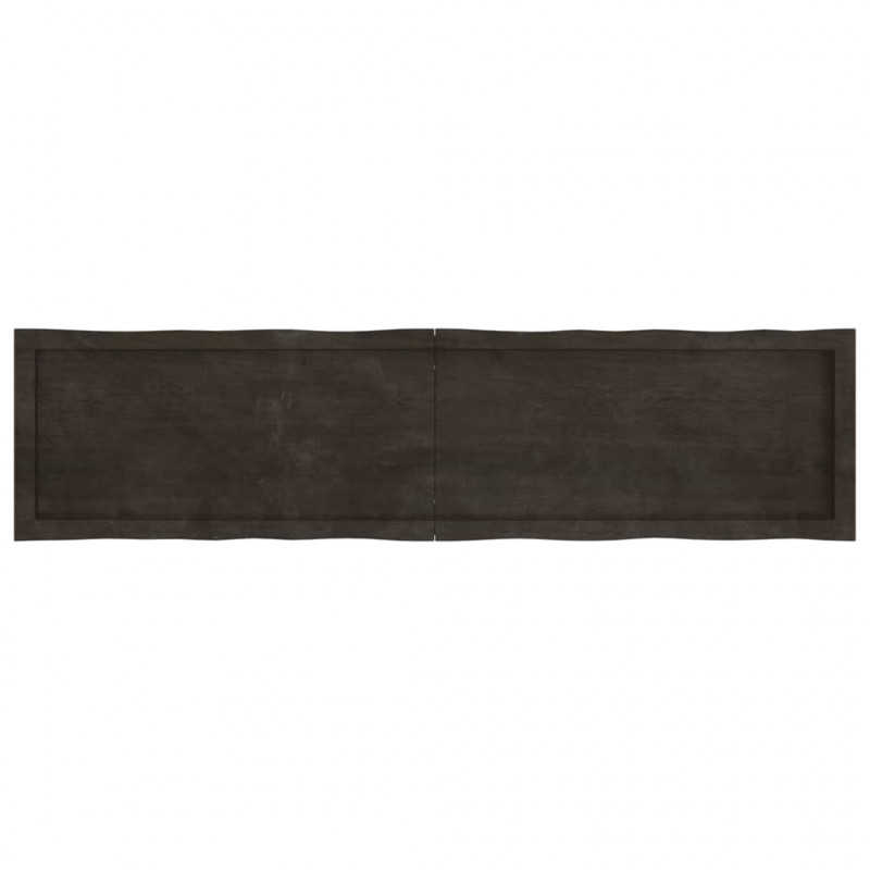 Blat, ciemnobrązowy 160x40x(2-4)cm drewno z naturalną krawędzią
