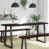 Blat ciemnobrązowy 180x40x(2-6) cm drewno z naturalną krawędzią