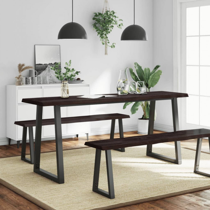 Blat ciemnobrązowy 180x40x(2-6) cm drewno z naturalną krawędzią