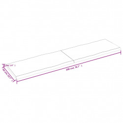 Blat, ciemnobrązowy 200x50x(2-4)cm drewno z naturalną krawędzią