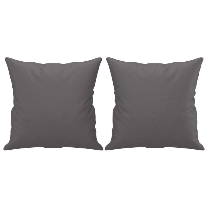 2-osobowa sofa z poduszkami, szara, 120 cm, sztuczna skóra