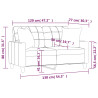 2-osobowa sofa z poduszkami, szara, 120 cm, sztuczna skóra