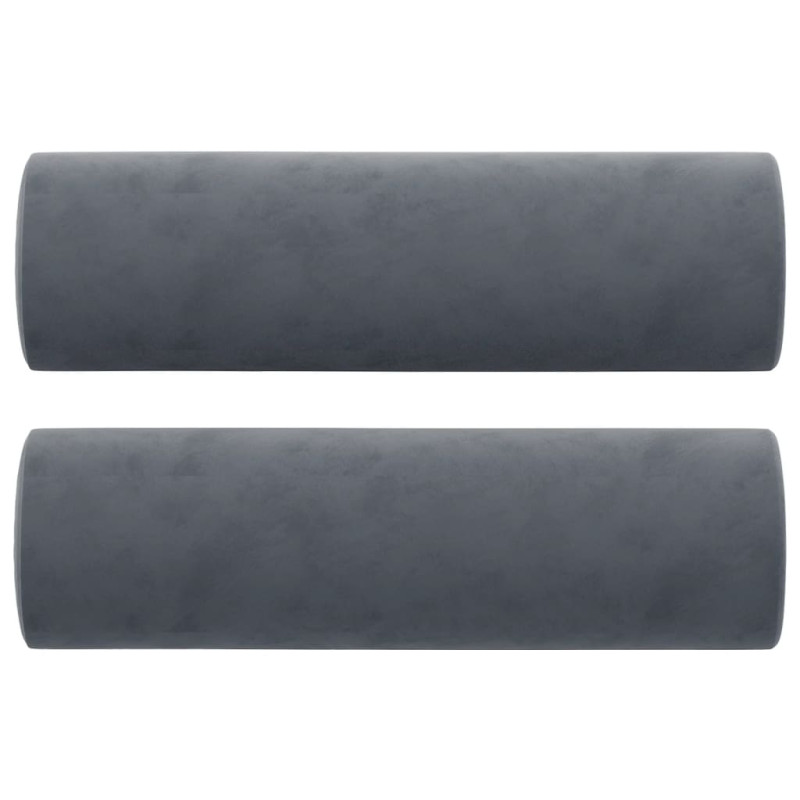 2-osobowa sofa z poduszkami, ciemnoszara, 140 cm, aksamit