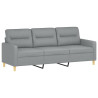 3-osobowa sofa z podnóżkiem, jasnoszara, 180 cm, tkaniną