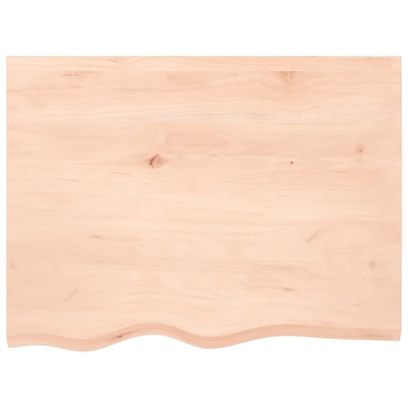 Blat stołu, 80x60x(2-4) cm, surowe lite drewno dębowe