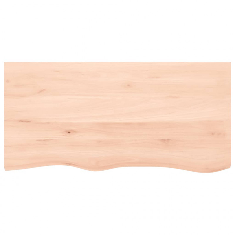 Blat stołu, 100x50x(2-6) cm, surowe lite drewno dębowe