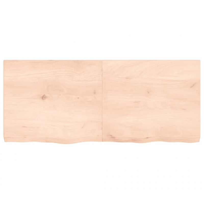 Blat stołu, 140x60x(2-6) cm, surowe lite drewno dębowe
