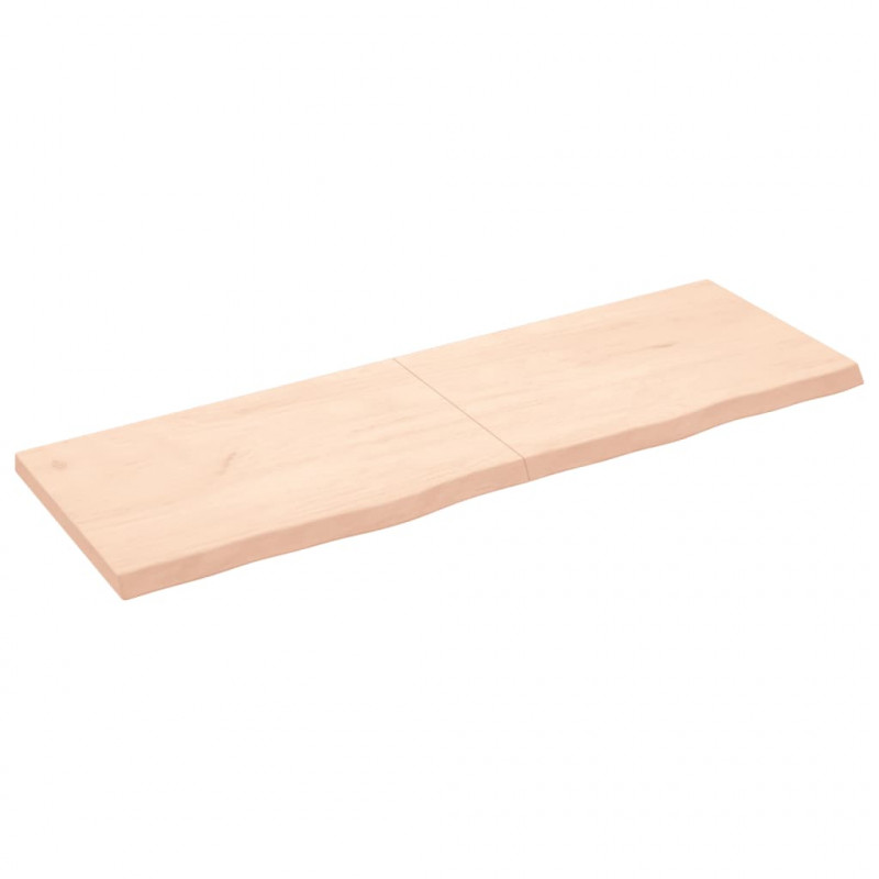 Blat stołu, 180x60x(2-6) cm, surowe lite drewno dębowe