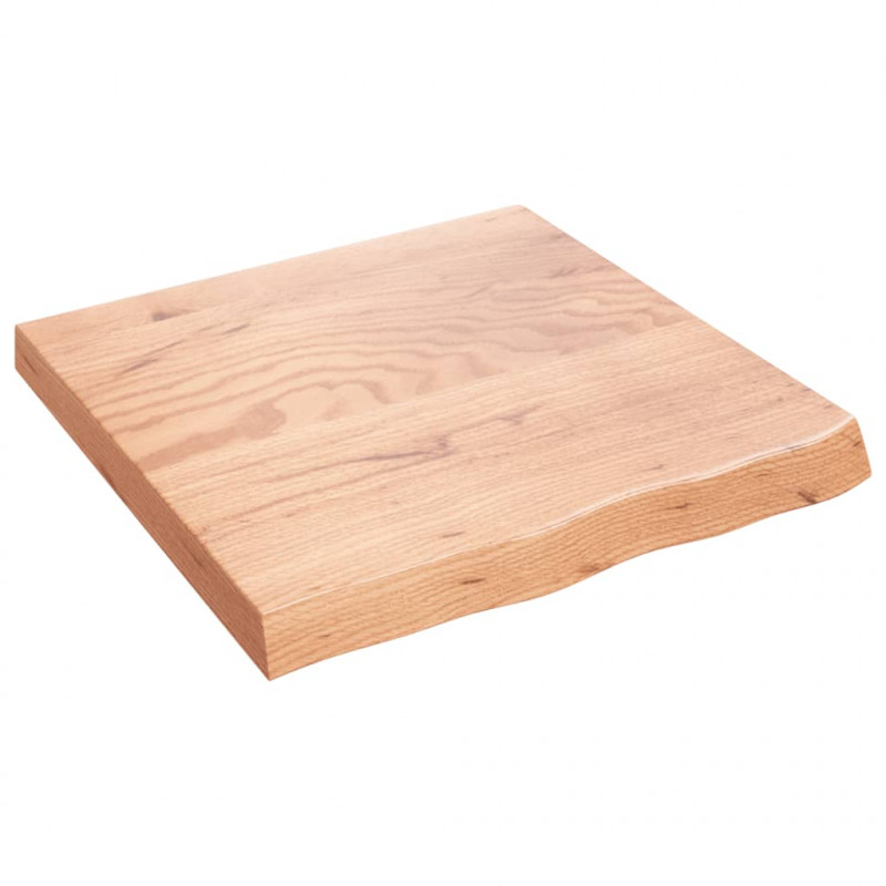 Blat do stołu, jasnobrązowy, 60x60x(2-6)cm, lite drewno dębowe