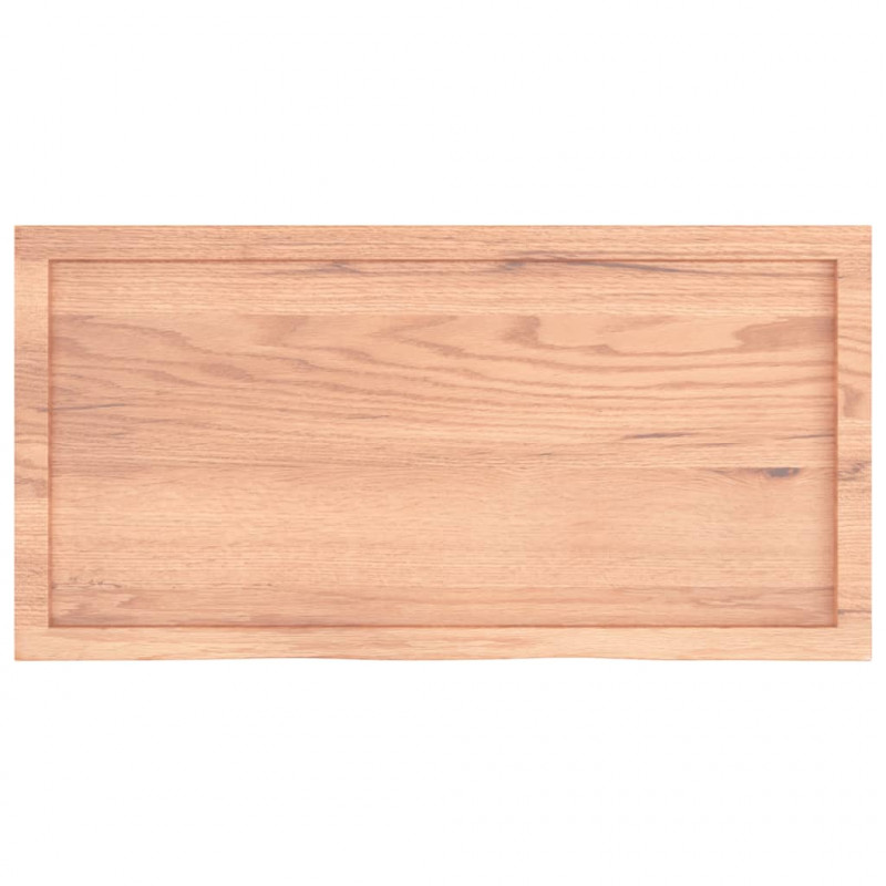 Blat do stołu, jasnobrązowy, 100x50x(2-6)cm, lite drewno dębowe