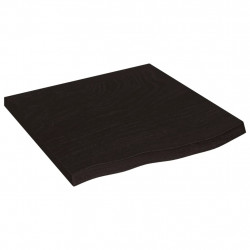 Blat stołu, ciemnobrązowy, 60x60x(2-4) cm, lite drewno dębowe