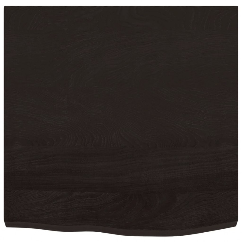 Blat stołu, ciemnobrązowy, 60x60x(2-4) cm, lite drewno dębowe