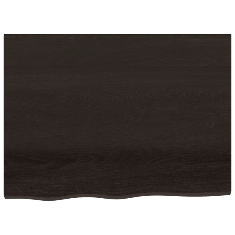 Blat stołu, ciemnobrązowy, 80x60x(2-4) cm, lite drewno dębowe