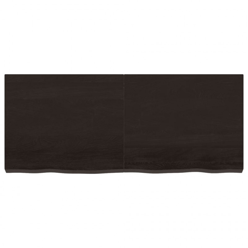 Blat stołu, ciemnobrązowy, 120x50x(2-6) cm, lite drewno dębowe