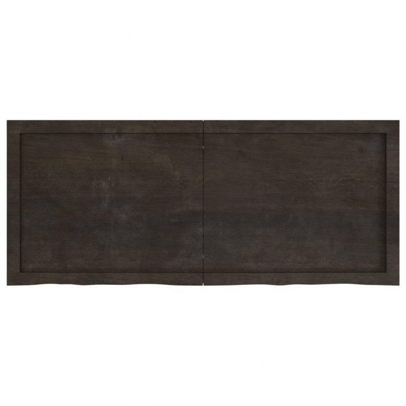 Blat stołu, ciemnobrązowy, 120x50x(2-6) cm, lite drewno dębowe