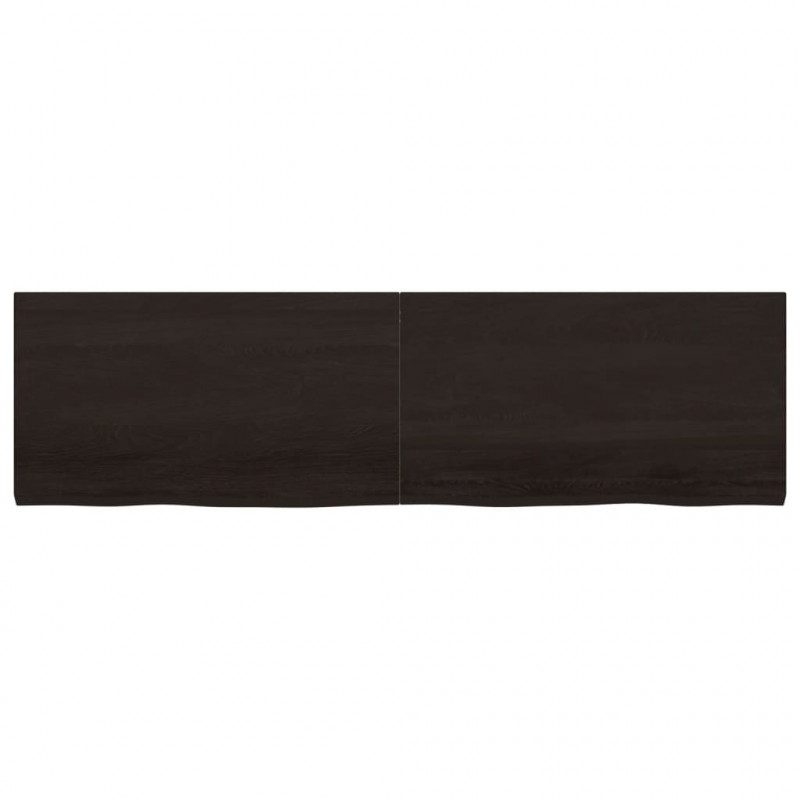 Blat stołu, ciemnobrązowy, 180x50x(2-4) cm, lite drewno dębowe
