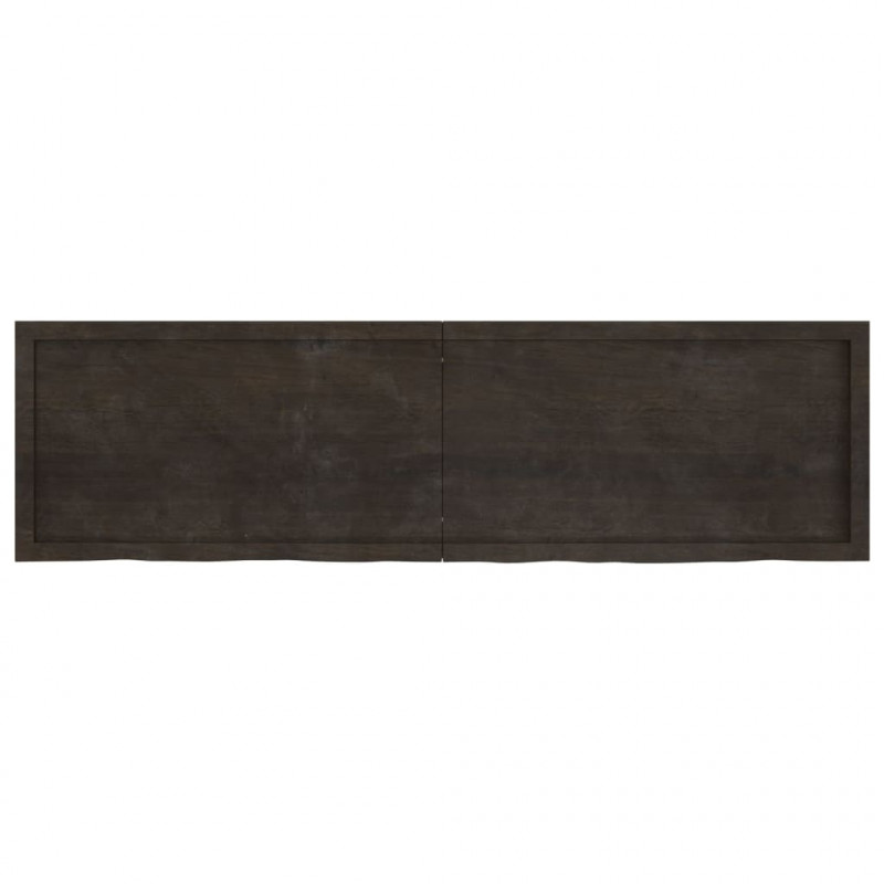 Blat stołu, ciemnobrązowy, 180x50x(2-4) cm, lite drewno dębowe
