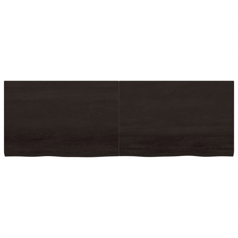Blat stołu, ciemnobrązowy, 180x60x(2-4) cm, lite drewno dębowe