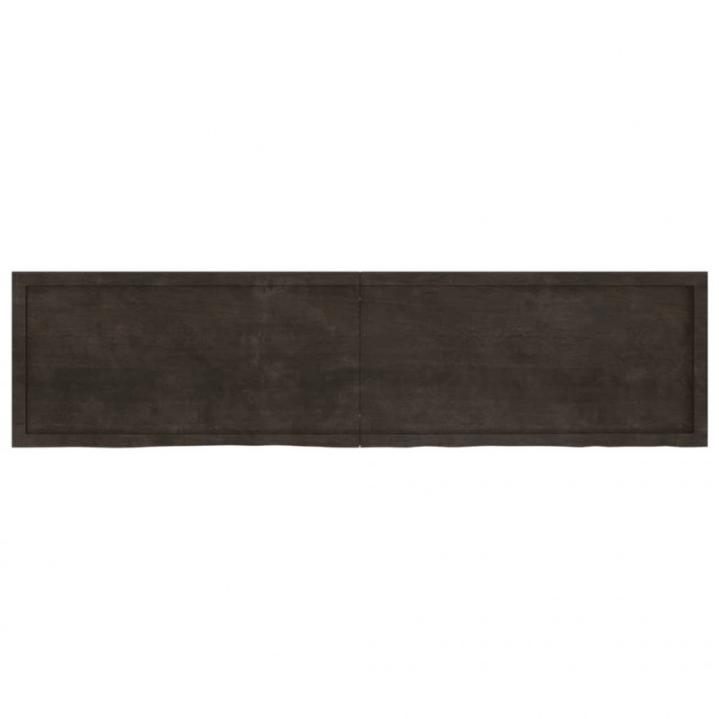 Blat stołu, ciemnobrązowy, 200x50x(2-6) cm, lite drewno dębowe