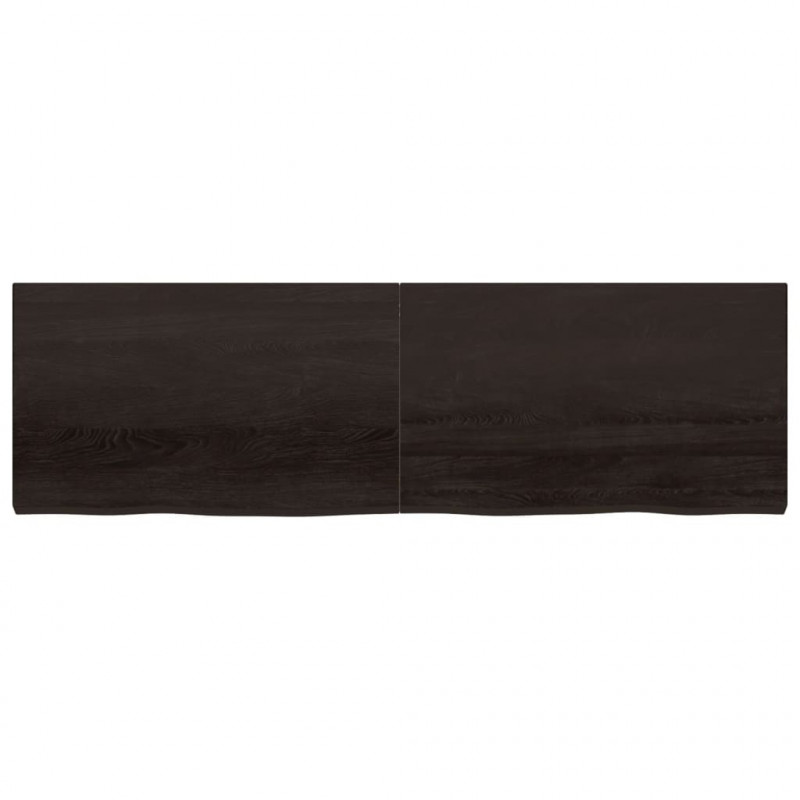 Blat stołu, ciemnobrązowy, 200x60x(2-6) cm, lite drewno dębowe