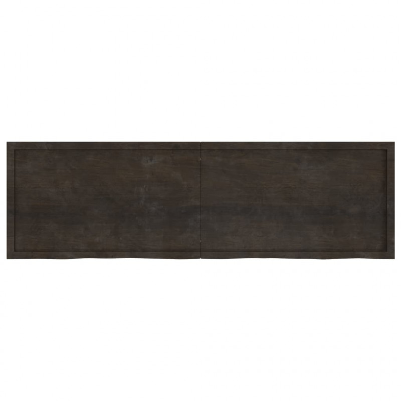 Blat stołu, ciemnobrązowy, 200x60x(2-6) cm, lite drewno dębowe