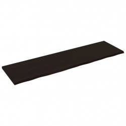 Blat stołu, ciemnobrązowy, 220x60x(2-4) cm, lite drewno dębowe
