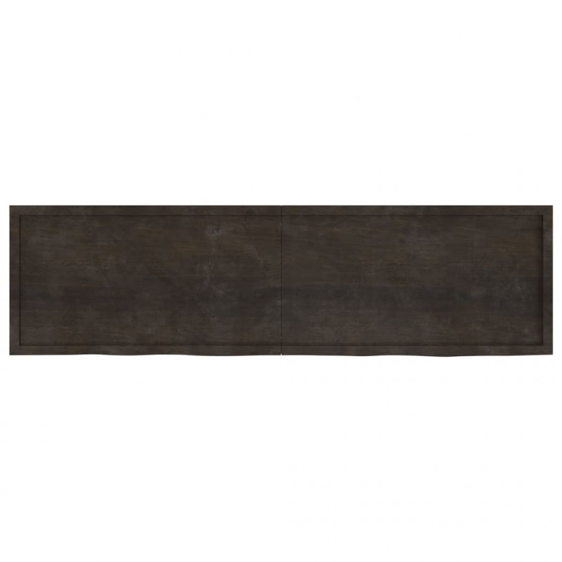 Blat stołu, ciemnobrązowy, 220x60x(2-4) cm, lite drewno dębowe