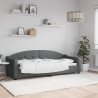 Sofa z funkcją spania, ciemnoszara, 80x200 cm, obita tkaniną